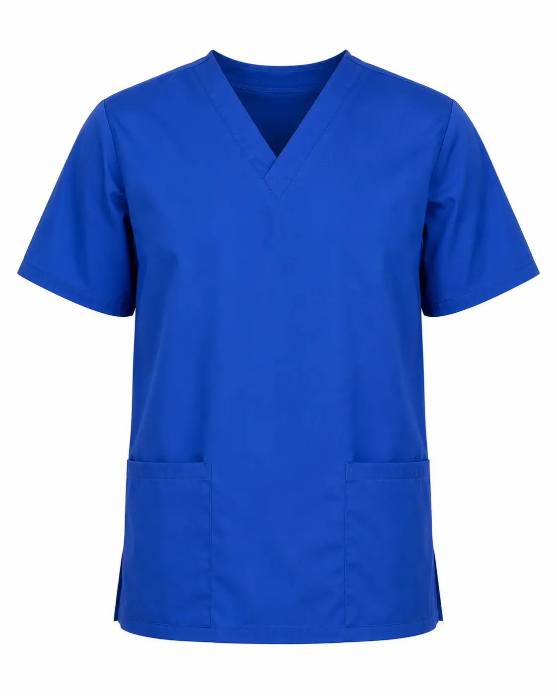 Blue V-neck scrub top